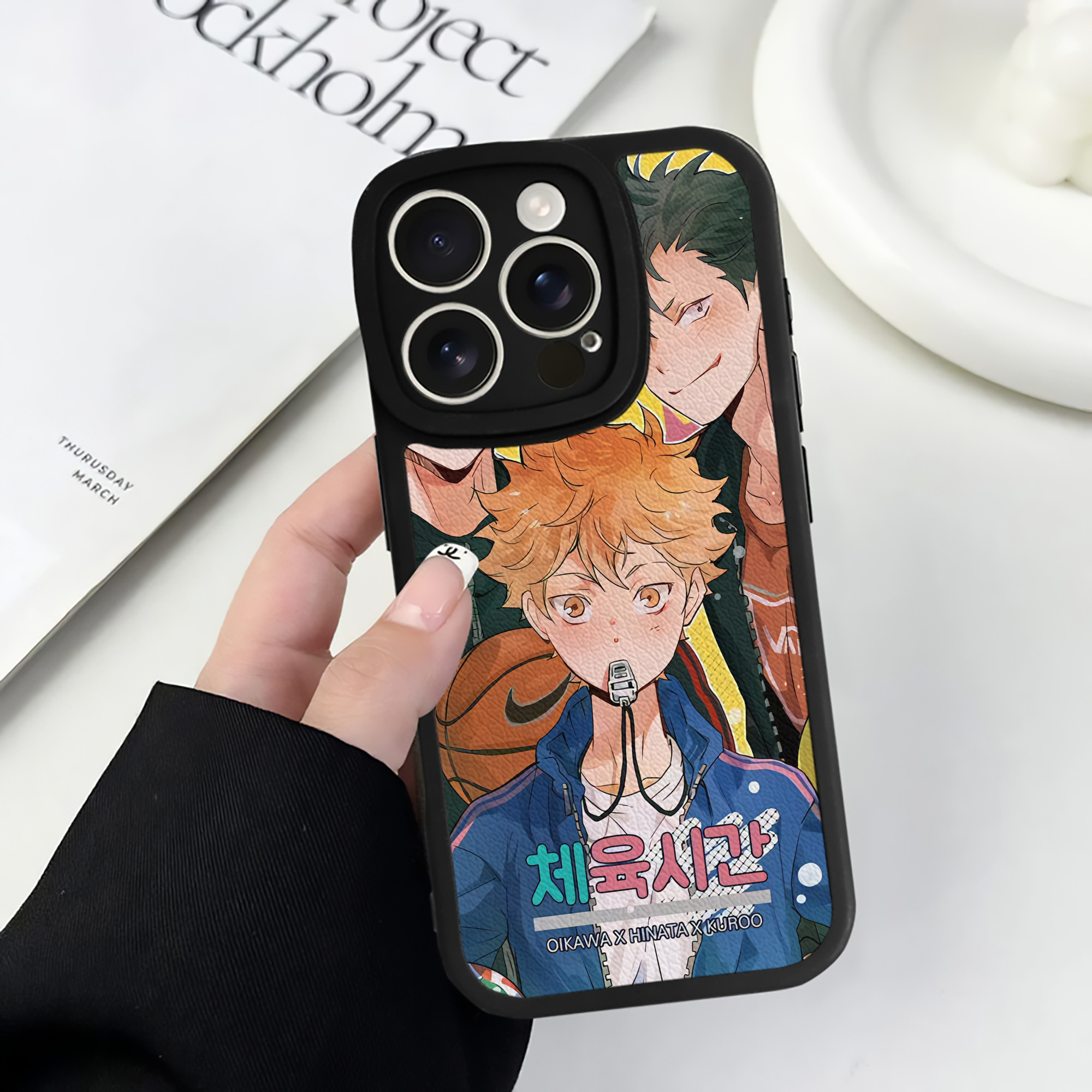 （画像用） ハイキュー!! Haikyu!! 【iPhone 16シリーズ対応】シリコンスマホケース（レザー調） 材質：シリコン